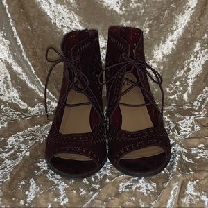 Maroon cutout heels